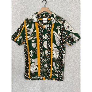 Denim & Flower Ricky Singh Shirt Mens Medium Slim Floral Hawaiian Tropical